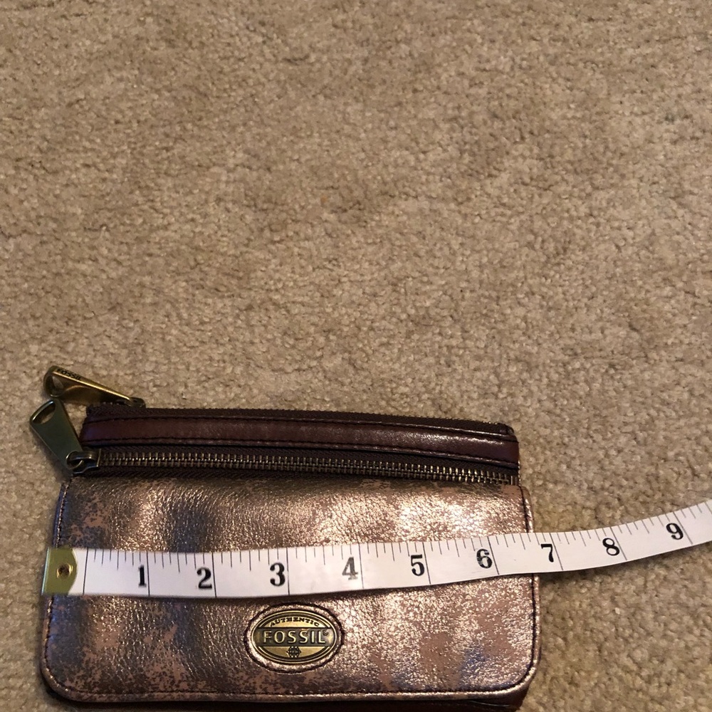 Fossil gold metallic shoulder bag and wallet - Picture 4 of 8